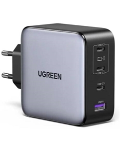 Зарядное устройство сетевое UGREEN X764 35539_ 200W USB-A+3*USB-C GaN Tech Fast Charger EU. Цвет: серый Ugreen