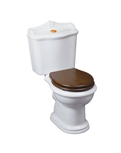 Унитаз компакт Impero 31134 цвет Белый с бачком с кнопкой Золото без сиденья Migliore