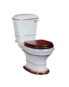 Унитаз компакт Gianeta 31176 цвет Белый с декором Золото с бачком с ручкой Золото без сиденья Migliore