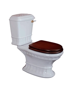 Унитаз компакт Gianeta 31169 цвет Белый с бачком с ручкой Золото без сиденья Migliore