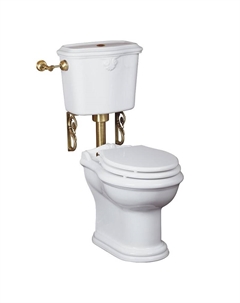 Унитаз Impero 31143 приставной цвет Белый с бачком с кнопкой Бронза без сиденья Migliore
