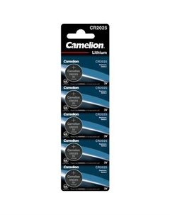 CR2025 Батарейка CAMELION Lithium CR2025 BL-5, 5 шт. 150мAч Camelion