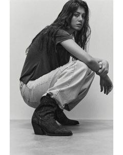 Ботинки-казаки из денима со стиркой Befree