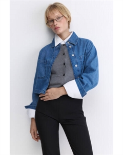 Рубашка джинсовая укороченная с вышивкой Befree