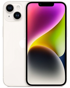 Смартфон Apple IPhone 14, 6.1" 1170x2532 OLED, Apple A15 Bionic, 128Gb, 3G/4G/5G, NFC, Wi-Fi, BT, 2xCam, 2-Sim (nano SIM+eSIM), Lightning, iOS 16, белый (MPUR3HX/A)