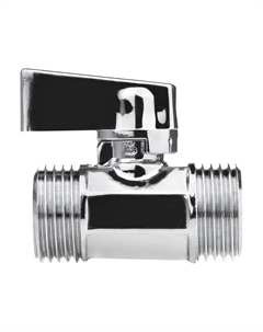 Кран шаровой латунный 1/2 НР(ш) х 1/2 НР(ш) к бытовой технике хром мини проходной ГОСТ Р 59553-2021 (ИС.081215) Mpf