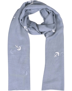 Модный шарф с вышивкой в ​​виде якоря, синий Capelli new york