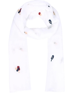 Модный шарф с ледяной вышивкой, белый Capelli new york