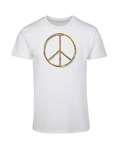 Футболка " Мужская Peace_Multicolor с базовой футболкой", белый Merchcode