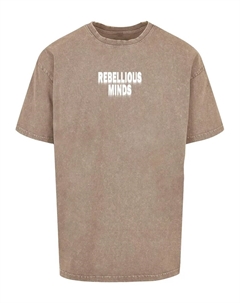 Футболка "Мужская футболка Rebellious Minds кислотной стиркой большого размера " ", хаки Merchcode