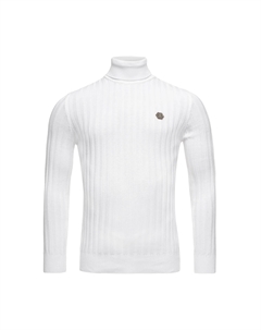 Свитер-водолазка "Киев" с полосатым узором вязки, белый Redbridge