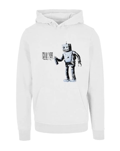 Толстовка с капюшоном " Men's Barcode Robot Hoody", белый Merchcode