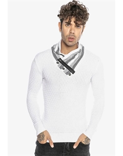 Вязаный свитер "Темекула" с повседневным шалевым воротником, белый Redbridge