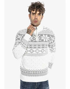 Вязаный свитер "Сэнди Спрингс" с модным норвежским узором, белый Redbridge