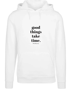 Толстовка с капюшоном " Men's Good Things Take Time Hoody", белый Merchcode