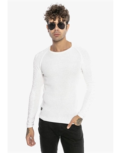 Вязаный свитер "Лейкленд" с вязаным узором на рукавах, белый Redbridge