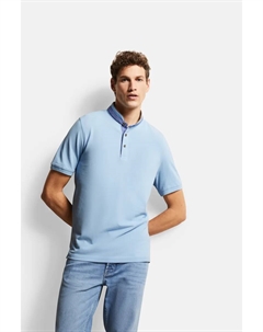 Рубашка-поло с воротником-стойкой, голубой Bugatti