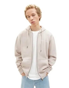 Джинсовая толстовка с капюшоном и карманом-кенгуру Denim, серый Tom tailor