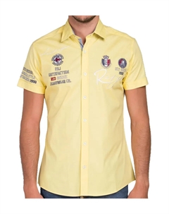 Рубашка с короткими рукавами "Irvine", приталенного кроя, с вышивкой, желтый Redbridge