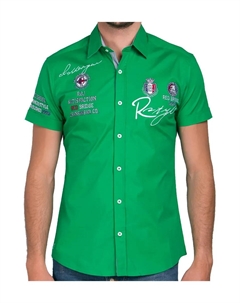 Рубашка с короткими рукавами "Irvine", приталенного кроя, с вышивкой, зеленый Redbridge