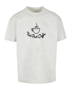 Футболка "Мужская футболка But First Coffee Heavy Oversized ", серый Merchcode