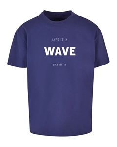 Футболка "Мужская летняя футболка - Life is a wave Heavy Oversize ", синий Merchcode
