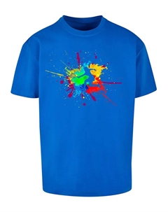 Футболка "Мужская футболка Color Splash Player Heavy Oversized ", синий Merchcode