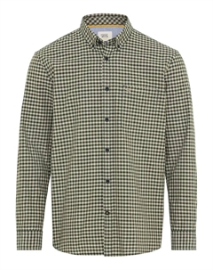 Рубашка в клетку цвета с воротником на пуговицах, хаки Camel active