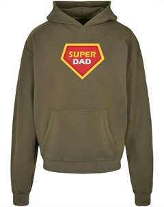 Толстовка с капюшоном " Men's Fathers Day - Super Dad Ultra Heavy Hoody", оливковый Merchcode