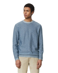 Свитер с круглым вырезом "из натурального хлопка и льна", синий Marc o'polo