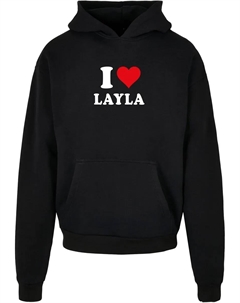 Толстовка с капюшоном " Men's I Love Layla X Ultra Heavy Hoody", черный Merchcode