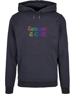 Толстовка с капюшоном " Men's Summer And Chill Rainbow Basic Hoody", цвет морской волны Merchcode