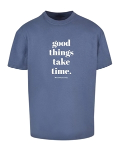 Футболка "Мужская футболка Mercchcode Good Things Take Time Heavy Oversize ", синий Merchcode