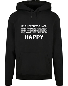 Толстовка с капюшоном " Men's Never Too Late Basic Hoody", черный Merchcode