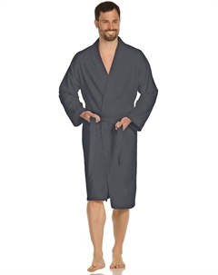 Халат унисекс "Даллас" (1 шт.), мужской и женский, из чистого хлопка, с воротником-кимоно, антрацит Vossen