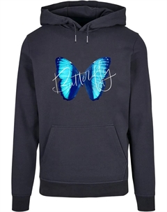 Толстовка с капюшоном " Men's Butterfly Blue Basic Hoody", цвет морской волны Merchcode