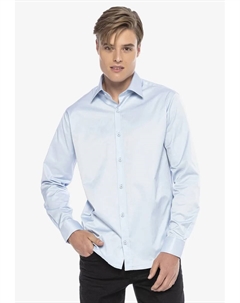 Рубашка с длинными рукавами классического дизайна, голубой Cipo&baxx