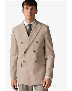 Пиджак-блейзер REGULAR FIT - STRIPED DOUBLE BREASTED - Suit jacket, бежевый Next