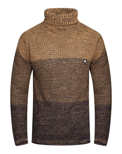 Свитер-водолазка "MKBloro" в модном дизайне колор-блоков, коричневый Behype