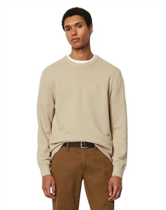 Свитер с круглым вырезом "с тонкой структурой пике", бежевый Marc o'polo