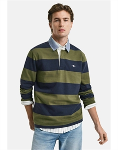 Рубашка поло CHAMBRAY STRIPE HEAVY RUGGER - Long sleeved top, цвет Moss Green Gant