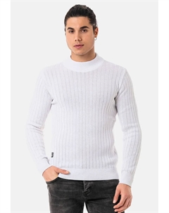 Вязаный свитер с мелкой полосатой структурой, белый Redbridge