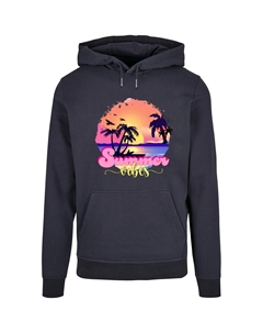 Толстовка с капюшоном " Men's Summer Vibes Sunset Basic Hoody", цвет морской волны Merchcode