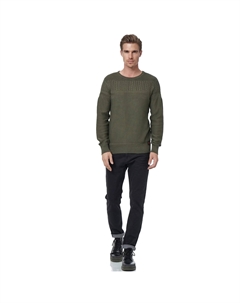 Вязаный свитер со сложным узором спицами, хаки Rusty neal