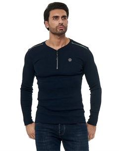 Рубашка с длинными рукавами "Oceanside" на короткой молнии, синий Redbridge