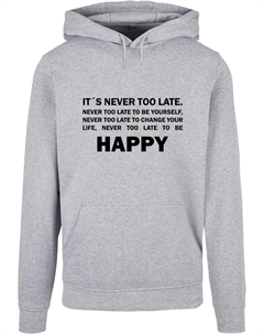 Толстовка с капюшоном " Men's Never Too Late Basic Hoody", серый Merchcode