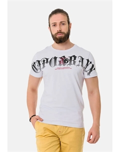 Футболка с классным фирменным принтом, белый Cipo&baxx