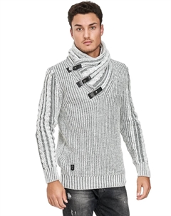 Вязаный свитер "Копенгаген" с шалевым воротником, серый Redbridge