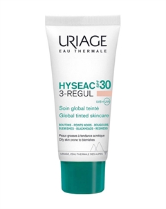 Солнцезашитный тонирующий крем для жирной и проблемной кожи лица Hyseac 3-Regul Global Tinted Skincare SPF 30 Uriage