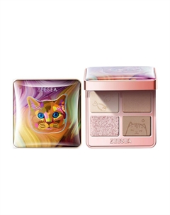 Палетка теней из 4 оттенков Tipsy Kitty Eyeshadow Quad Zeesea
